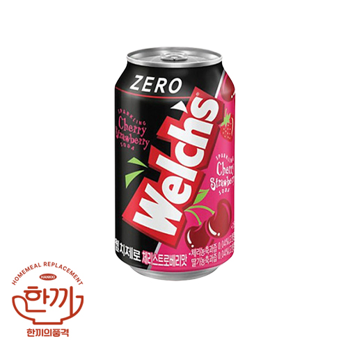 웰치스(제로)체리딸기(뚱)355ml캔(농심)